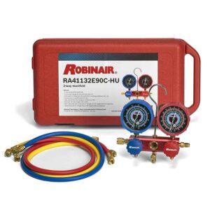 Robinair 2-Way Manifold R32/410A With 90cm Hoses and Case