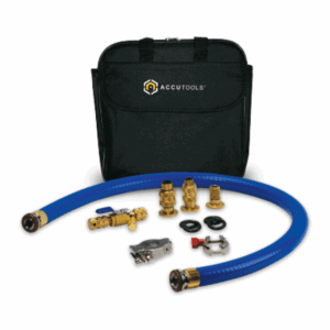 Accutools TruBlu starter evacuation kit with high flow vacuum hoses and fittings for HVAC service