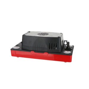 DiversiTech Redbox CP-22LP-230, a compact 1-liter condensate pump in a distinctive red casing, designed for automatic removal of condensate from HVAC systems.