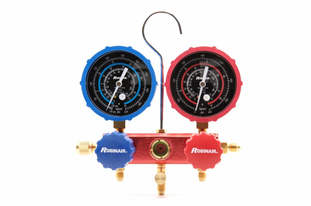 vacuum pump micron gauge manifold combo hvacr evacuation kit