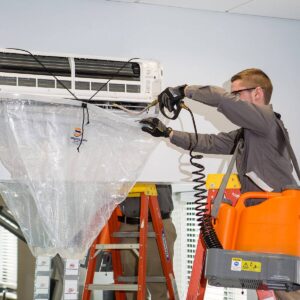 SpeedClean MSB-KIT Mini-Split Bib Kit, a specialized reusable bib and funnel system designed to contain water and cleaning solution when cleaning indoor mini-split coils.