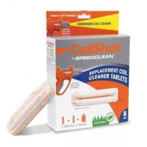 SpeedClean CoilShot Coil Cleaner Tablets (SC-CS-TABS), a container of compact, dissolvable tablets designed for cleaning HVAC/R evaporator and condenser coils.