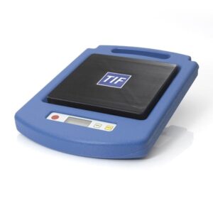 TIF 9030 refrigerant scale with yellow platform and digital display, showing its compact design.