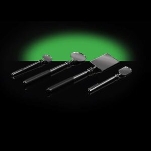 Hilmor Telescoping Mirror, an extendable inspection tool with a rotating mirror head, designed for seeing into tight, obscured spaces within HVAC/R equipment.