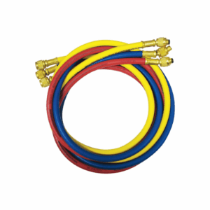 Set of three 36-inch Imperial 203 Series PolarShield refrigerant charging hoses. Durable, flexible, and color-coded for easy HVAC/R servicing.