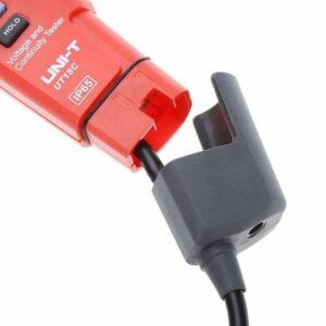 Uni-T UT18C Voltage and Continuity Tester. A rugged, handheld electrical tester for AC/DC voltage and continuity testing with IP65 rating.