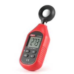 Uni-T UT383BT Bluetooth Mini Digital Light Meter (LUX). A compact and portable light meter with Bluetooth connectivity for accurate illuminance measurements.