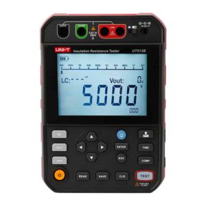 A close-up of the Uni-T UT513B 5kV Insulation Resistance Tester, a professional-grade tool for measuring the insulation resistance of electrical equipment.