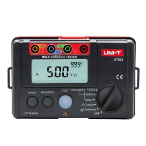 Uni-T UT526 Multifunction Electrical Meter. A versatile tool for measuring insulation resistance, earth resistance, voltage, and more for electrical testing and diagnostics.